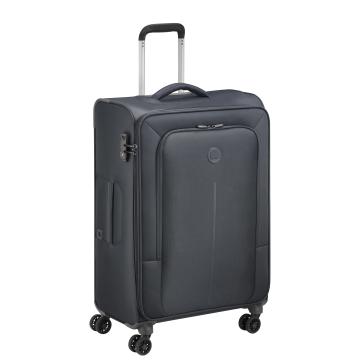 Delsey Caracas Polyester 78 cm 4 Double Wheels Black Soft Suitcase