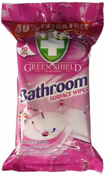 Greenshield Bathroom Surface Wipes - Pack of 70 Large wipes