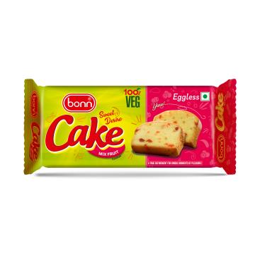 Bonn Sweet Desire Eggless Soft and Delicious Mix Fruit Cake 60g, (Pack of 12-720g)
