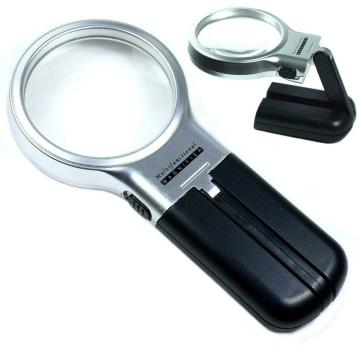 Inditradition Multi-Functional Folding Handheld Magnifier, Reading Magnifying Glass with in-Built LED (3X Zoom)