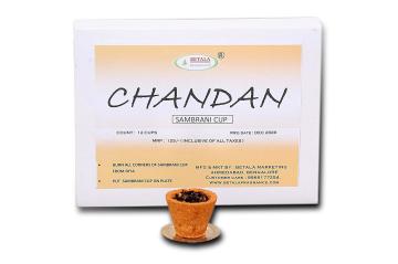 Betala Fragrance Chandan Sambrani Dhoop Cup With Stand Holder 24 pcs