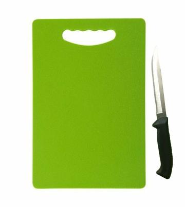 Amar Impex Green Plastic Chopping Board 34 cm x 22 cm with Black Stainless Steel Knife