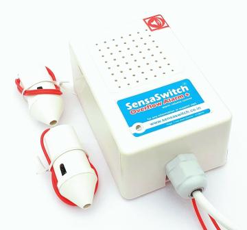 SensaSwitch Overflow Alarm with Alarm Volume Control, White Plastic