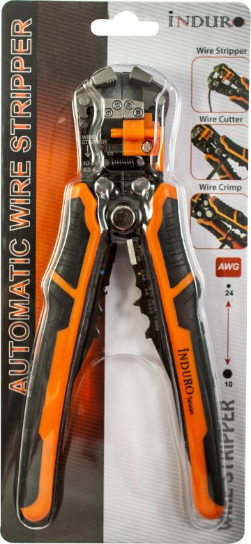 INDURO self Adjusting Wire Stripper and Cutter Orange/Black
