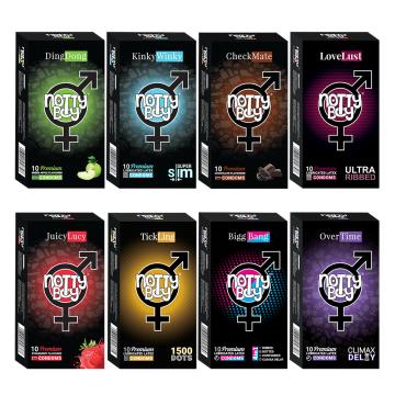 NottyBoy Infinity Flavour Pack| 4in1, 1500 Dots, Ultra Ribbed, Delay, More Thin Condoms- 80 Pieces