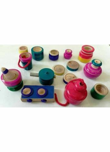 Thenkumari Kids Multicolor Wooden Kitchen Playsets