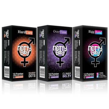 NottyBoy Climax Delay and 4in1, Extra Time, HardCore Raised Dots, Ribbed Condoms - 30 Pieces