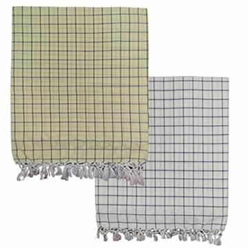 Arvore Yellow & White Checks Striped Cotton Arvore Handloom Bhagalpuri Chadar Summer Blanket Khes Top Sheet Ac Blanket 2 Pc
