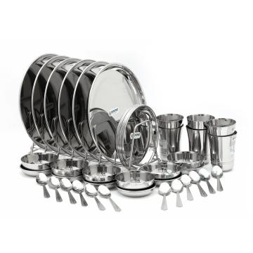 Coconut Round Stainless Steel Dinner Set (42 pcs)