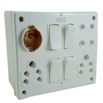 Eshopglee White Polycarbonate 6A Combined Switch and Socket