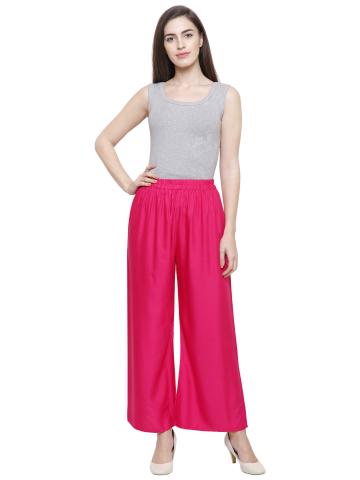 Yolki Pink Palazzo Parallel Pant , Size 5XL, Waist 46 inch