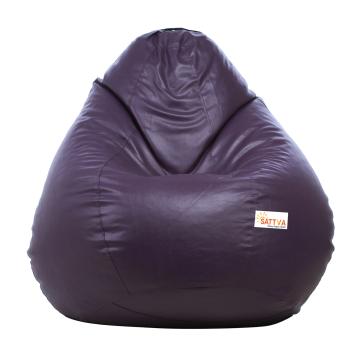 Sattva Classic Purple Leatherette Bean Bag Cover 29 inch x 29 inch x 44 inch