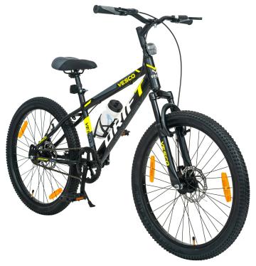 VESCO Drift Cycle 24-T Adults Kids Bicycles for Boys & Girls | Ideal for: 9-15 Year (Black)
