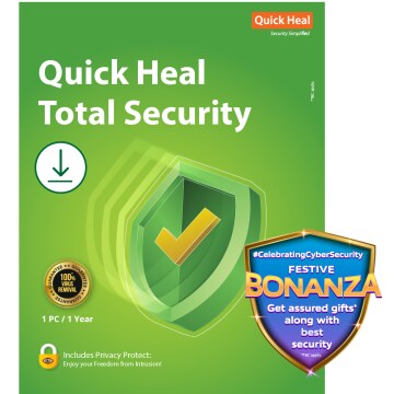 Quick Heal Total Security Latest Version - 1 PC, 1 Year (DVD)