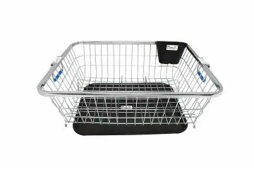 Devashree Stainless Steel Dish Drainer Basket for Kitchen | Dish Drying Stand | Bartan Basket | Plate Rack with Tray (56 x 43 x 23 cm)