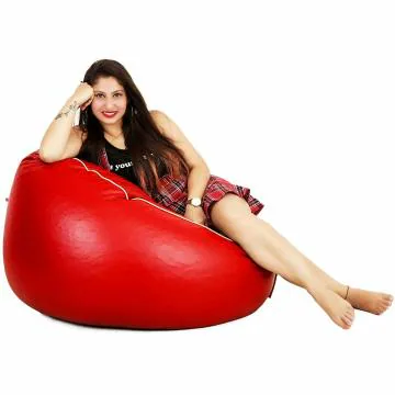 Couchette XXXL Cool Chair Bean Bag Cover in Red Finish (Without Fillers)