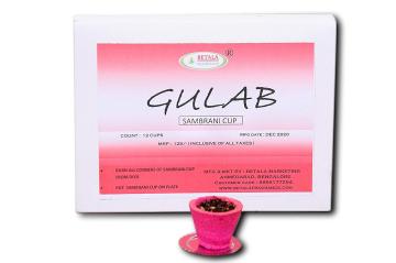 Betala Fragrance Gulab(Rose) Sambrani Dhoop Cup With Stand Holder 24 pcs