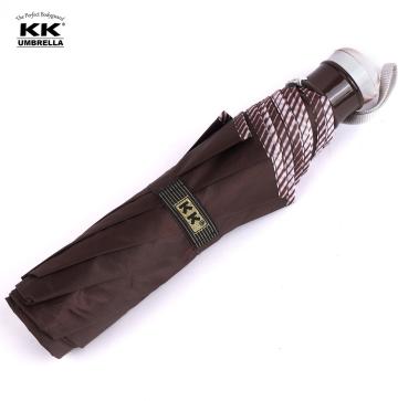 KK 3 Fold Jumbo Size for Men and Women Umbrella (Brown)