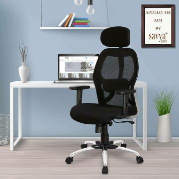 Apex by Savya Home Apollo Black High Back Office Chair with Adjustable Headrest