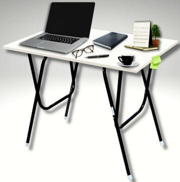 EuroQon Fold Space Saver Foldable Engineered Wood Study Table White