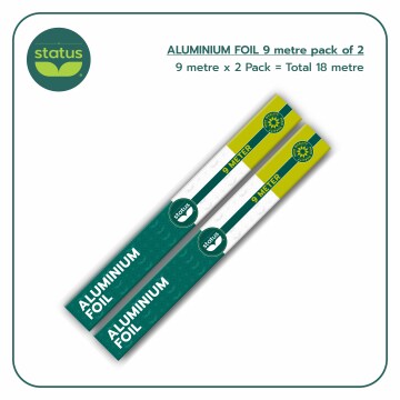 Aluminium Foil 9 Mts _ Pack Of 2 __ IE 9 mts x 2 IE TOTAL 18 MTS