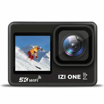 IZI ONE 5K Ultra HD 48 MP Touch & Wifi Action Camera with Dual screen 2x batteries EIS Stabilization