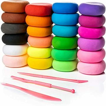 ECLET Non Sticky Multicolor Fluffy Foam Clay with Tools (Pack of 24)
