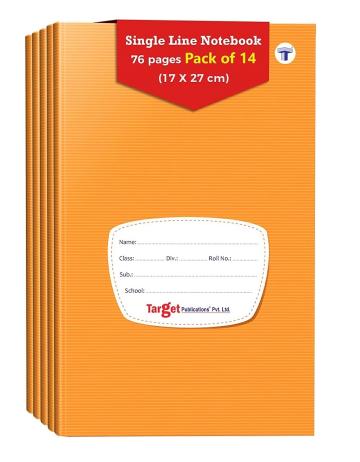Target Single Line Notebooks| 76 Pages | 17 cms x 27 cms | Pack of 14