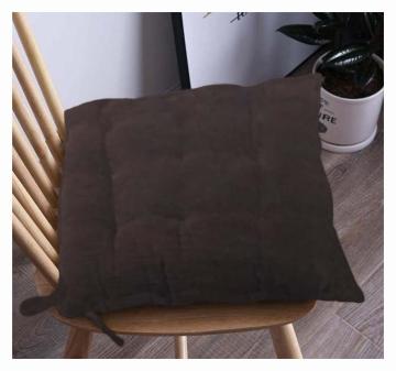 Elegance Solid Brown Polycotton Chenille Chair Pad 38 cm x 38 cm