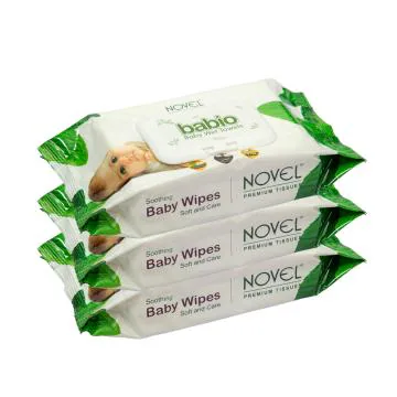 NOVEL Baby Wet Wipes with Alovera extract 80 Sheets with LID(Pack of 3)