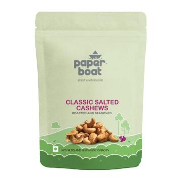 Paper boat Classic Salted Cashews| Premium Roasted Kaju Nuts in Black Salt Cashews (200g)