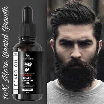 GlowOcean 10X Powerful Beard Growth Oil- For Complete & Patchy Beard Growth