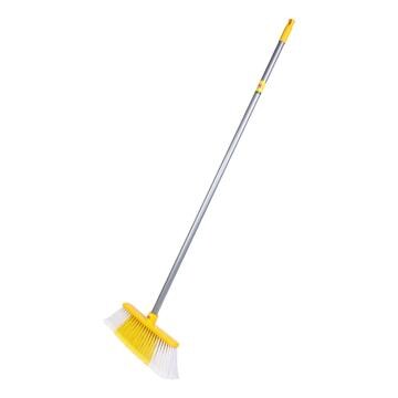 HIC Floor Broom/Brush with Long Handle for Home, Kitchen, Bathroom (Multicolour, Standard Size)