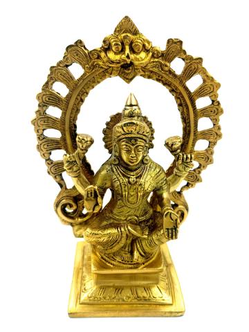 Arihant Craft Goddess Lakshmi Idol Handcrafted Showpiece - 19.5 cm (Brass, Gold)