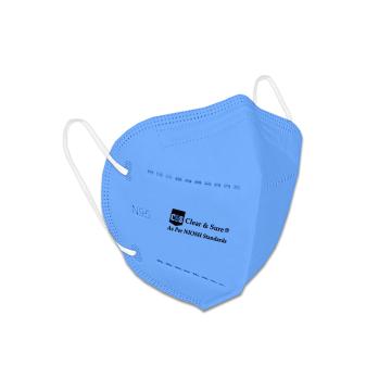 Clear & Sure Unisex Anti Pollution, Non woven Reusable 5 Layer All Round Protection , C&SN95 Fabric Approved By SITRA N95 Face Mask with Valve (Pack of 25) Blue