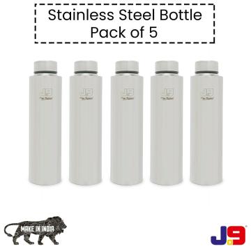 J9 Stainless Steel Water Bottles 1000ml (Pack of 5)