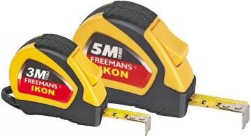 FREEMANS Ikon Plastic 3 m and 16 mm and 5 m and 19 mm Measuring Tape (Golden Yellow)