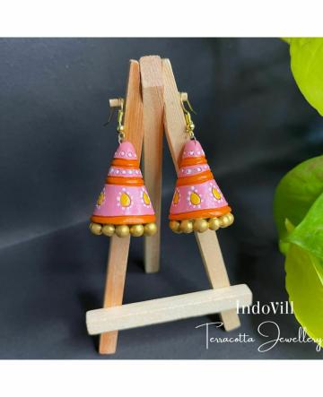 Indovill Jhumki Earring Pink (For Women)