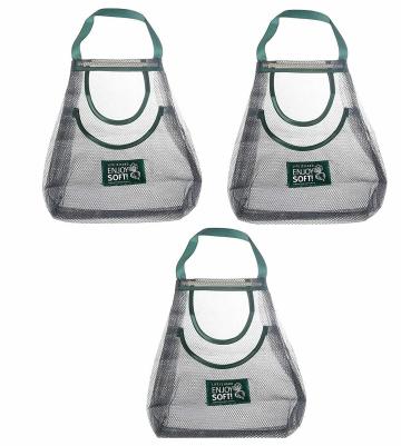 Kunya Reusable Mesh Bags for Fruit and Vegetable Hanging Storage, Kitchen Storage, Washable & Foldable Net Bags Pack Of 3