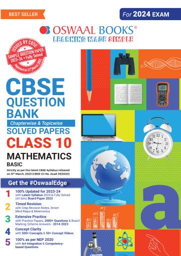 Oswaal CBSE Class 10 Mathematics Basic Question Bank 2023-24 Book_Oswaal books