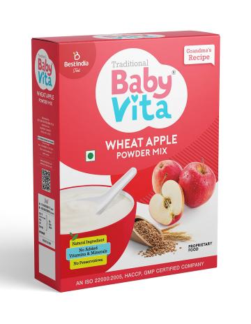 Babyvita Wheat Apple Powder Mix | No Preservatives | No Added Vitamins & Minerals (300 gm, Pack of 1)