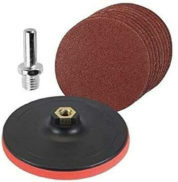 H9 Hook & Loop Sanding Disc Pad 5 inch Thread for Angle Grinder and Drill Machine for Paint & Rust Remover (125mm) (Combo M10-5