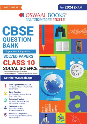 Oswaal CBSE Question Bank Class 10 Social Science Book Chapterwise & Topicwise 2023-24 (For 2024 Board Exam)