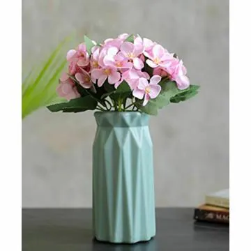 SATYAM KRAFT 2 Pcs Hydrangea Flower for Christmas Decor, Home, Room, Office, Bedroom, Balcony, Living Room, Table Decoration, Plants and Craft Ganpati Decoration Items Corner (Without Vase Pot) (Pink Color)