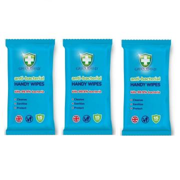 Greenshield Anti-Bacterial Handy Wipes 15's Pack of 3