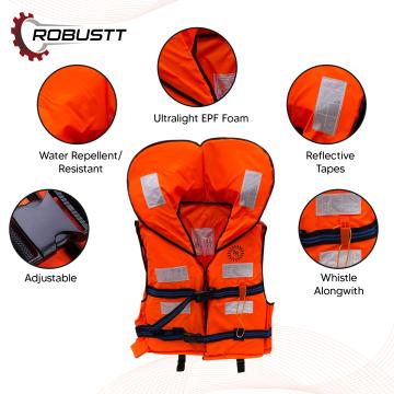 Robustt Polyster Fabric with EPE Foam Life Jacket for Adult- Safety Life Jacket along with Whistle for Swimming, Boating,Floating- Weight Capacity Upto 125 Kg(Pack of 5)