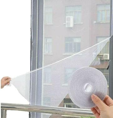 Divayanshi White Plastic Mosquito Net With Self Adhesive Tape For Window 150 x 150 cm