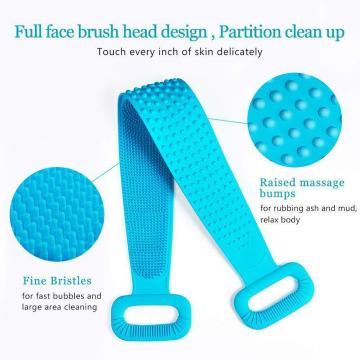 NBS Silicone Body Back Scrubber Double Side Bathing Brush for Skin Deep MassageLathers Well for Men & Women (Multicolor)