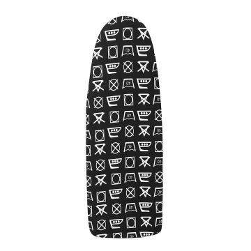 Peng Essentials Black Cotton Replacement Ironing Board Cover with 5mm Extra Thick PAD (97 x 34 cm)