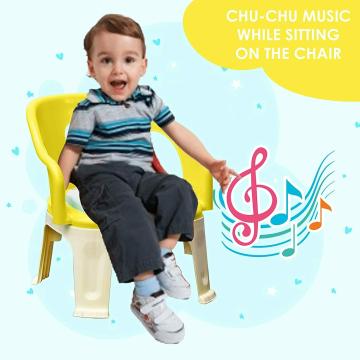 Odelee Sunbaby Yellow SweetHeart Chu Chu Chair, Armrest Soft Cushion Seat For Kids